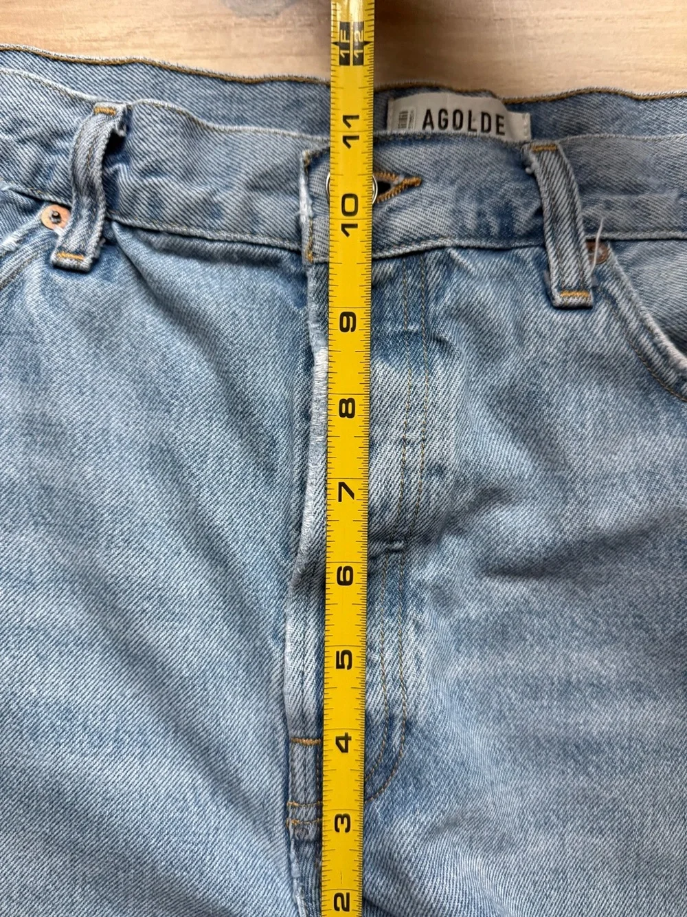 AGOLDE Parker High-Rise Distressed Denim Shorts